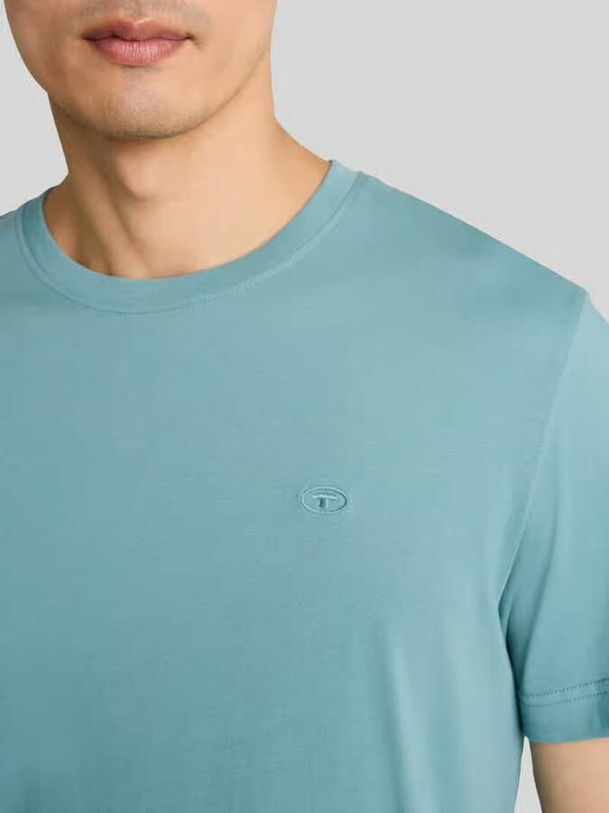 Tom Tailor Regular fit T-shirt van puur katoen met logo-stitching