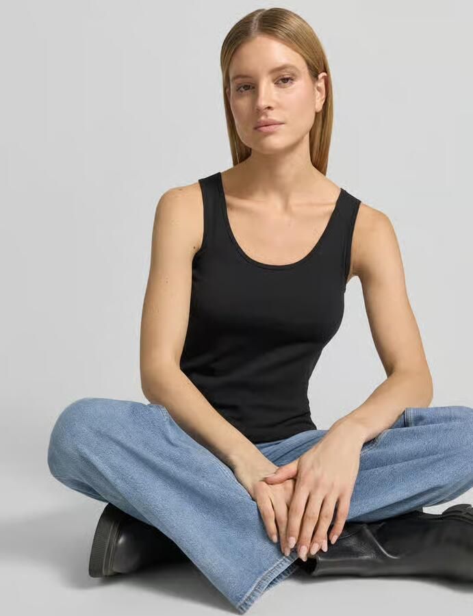 Tom Tailor regular fit tank top van katoenmix