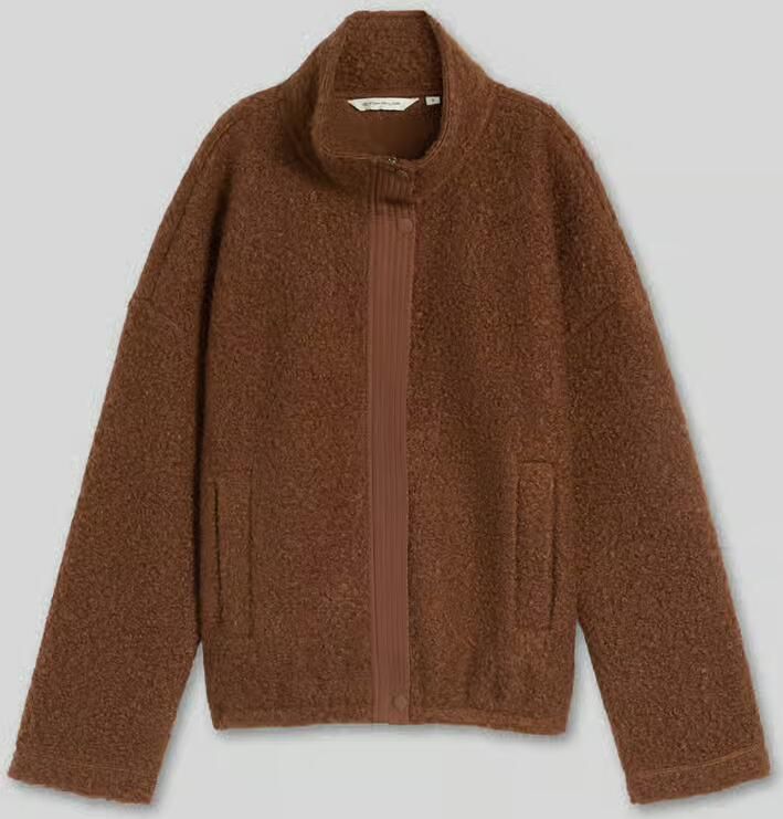 Tom Tailor Regular fit teddyjack met hoge opstaande kraag