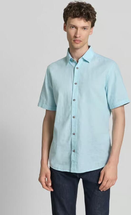 Tom Tailor regular fit vrijetijdsoverhemd van mix van katoen en linnen - Foto 4