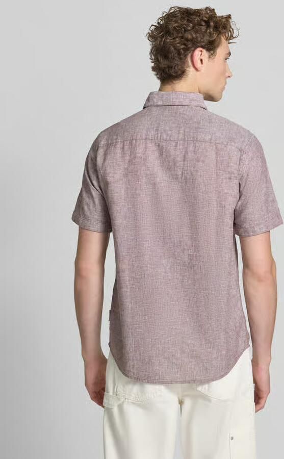 Tom Tailor regular fit vrijetijdsoverhemd van mix van katoen en linnen - Foto 4