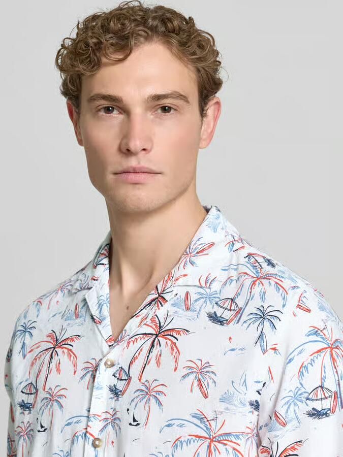 Tom Tailor regular fit vrijetijdsoverhemd van mix van viscose en linnen