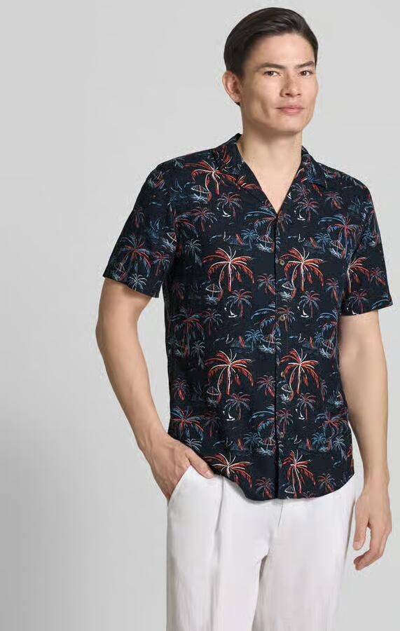 Tom Tailor regular fit vrijetijdsoverhemd van mix van viscose en linnen - Foto 3