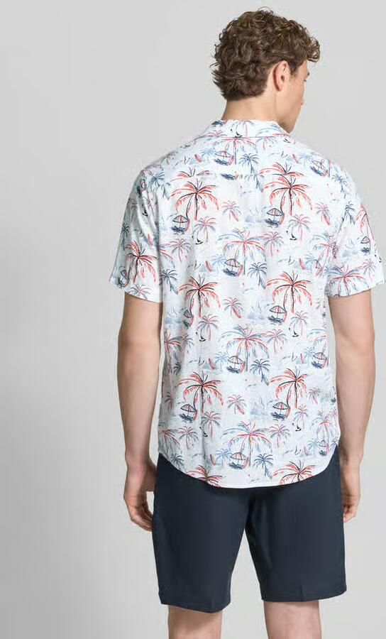 Tom Tailor regular fit vrijetijdsoverhemd van mix van viscose en linnen - Foto 3