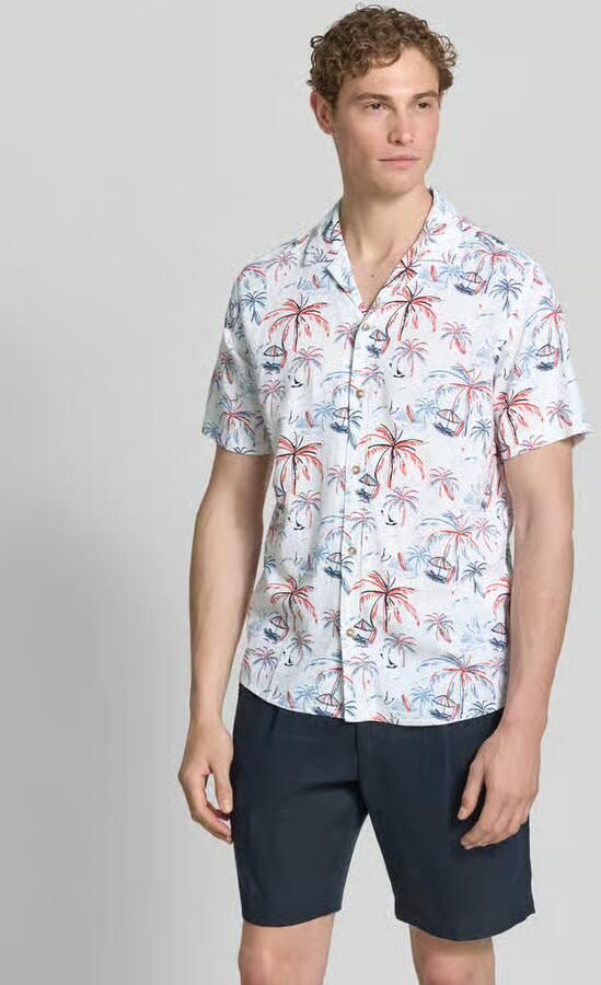 Tom Tailor regular fit vrijetijdsoverhemd van mix van viscose en linnen - Foto 2