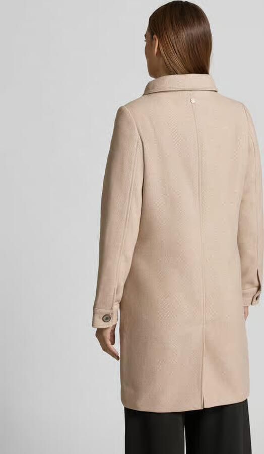Tom Tailor Regular fit wollen lange jas met visgraatmotief