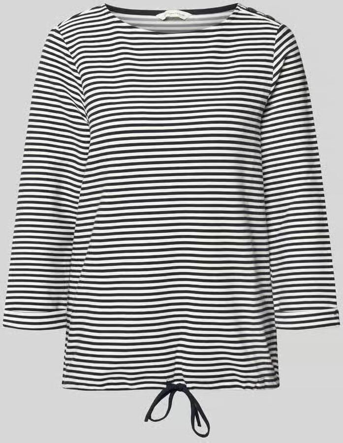Tom Tailor Relaxed fit shirt met 3 4-mouwen van biologische katoenmix met knoopdetails - Foto 2