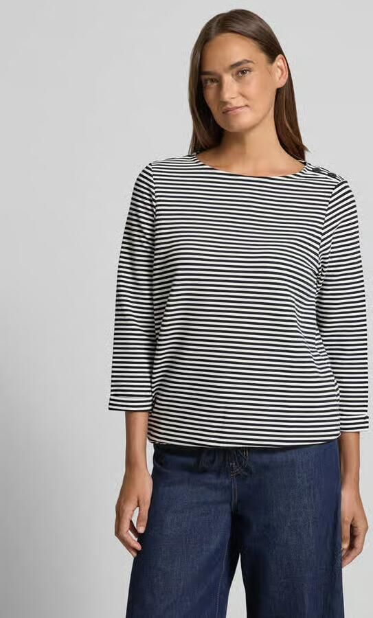Tom Tailor Relaxed fit shirt met 3 4-mouwen van biologische katoenmix met knoopdetails - Foto 3