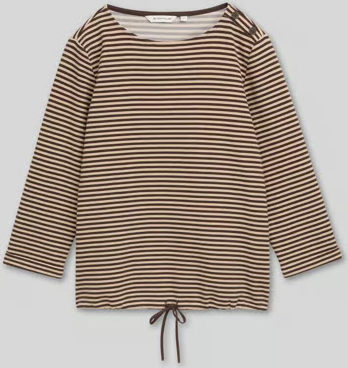 Tom Tailor relaxed fit 3 4-shirt van katoenmix