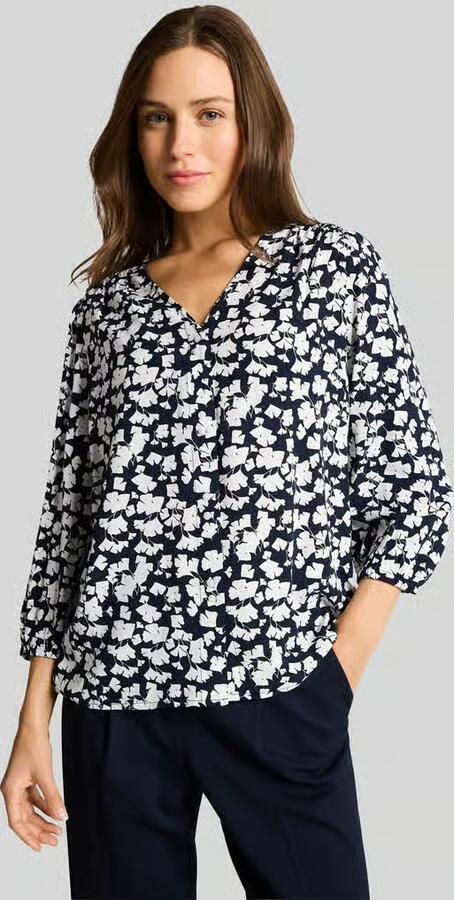 Tom Tailor relaxed fit blouse met all-over motief - Foto 4