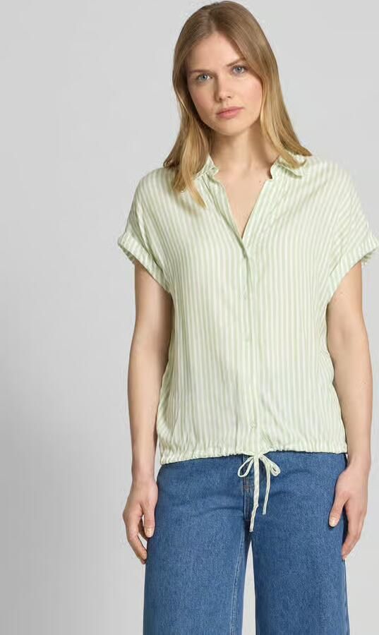 Tom Tailor Relaxed fit blouse met korte mouwen van puur viscose met V-hals - Foto 2
