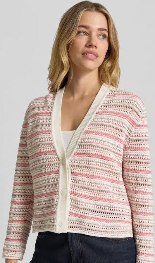 Tom Tailor relaxed fit gebreid jack van puur katoen