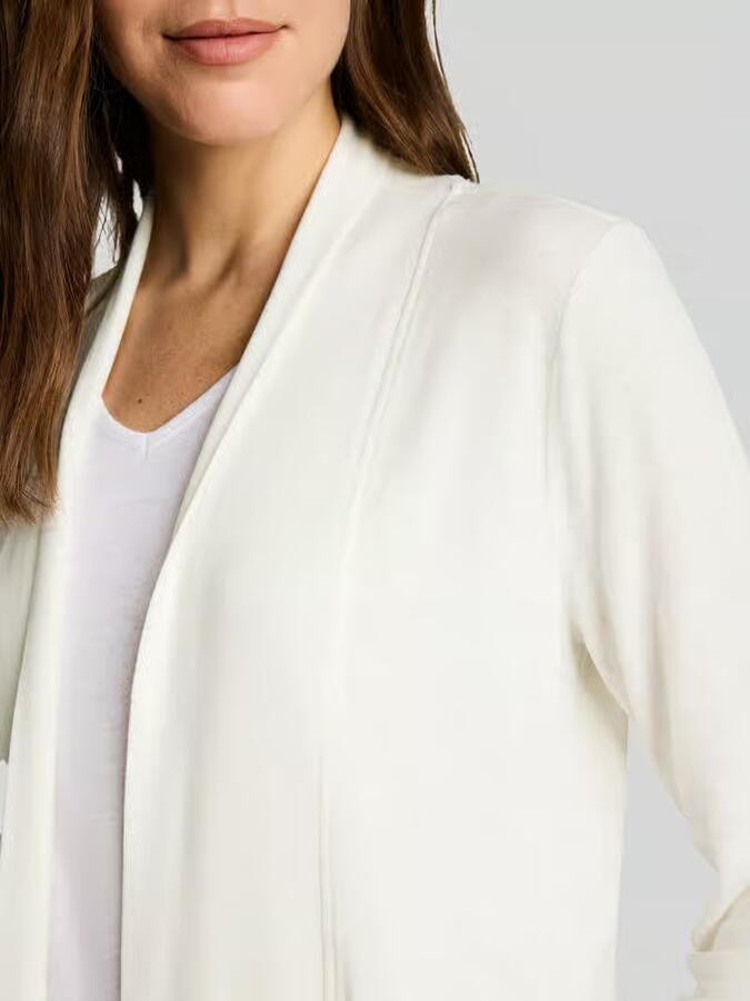 Tom Tailor relaxed fit gebreid jack van viscosemix met sjaalkraag