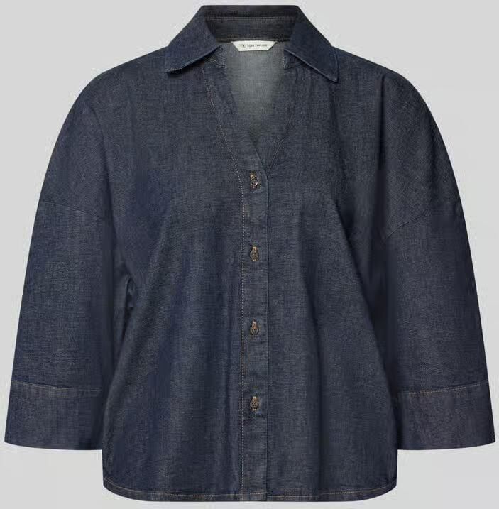 Tom Tailor relaxed fit jeansblouse van katoenmix