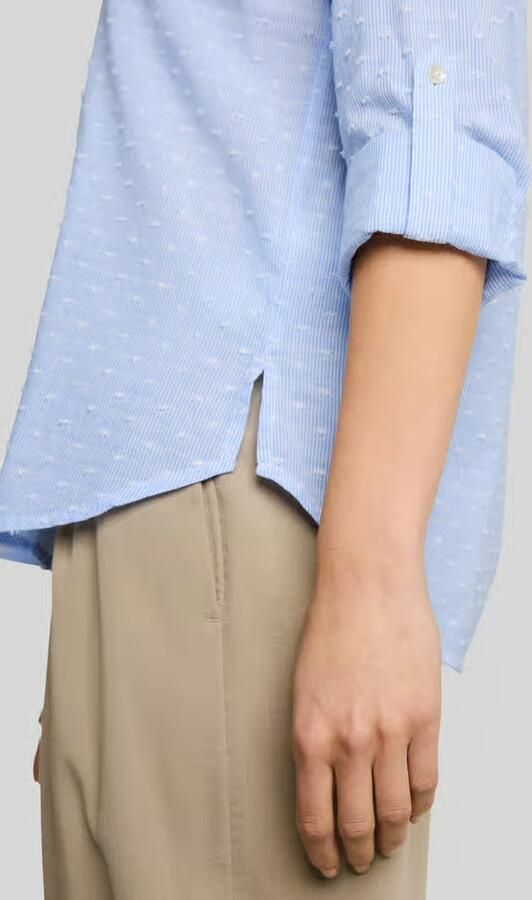 Tom Tailor relaxed fit overhemdblouse van puur katoen