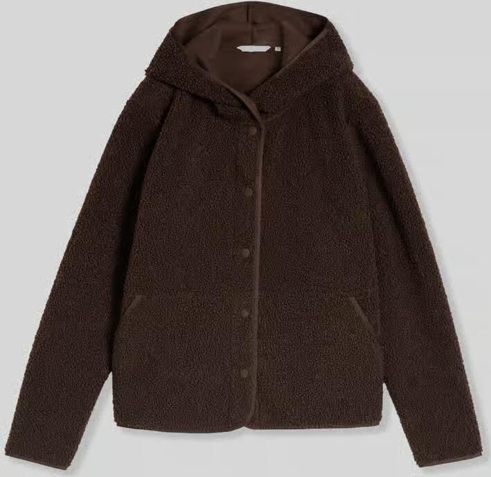 Tom Tailor relaxed fit teddy- webpelsjack met capuchonkraag