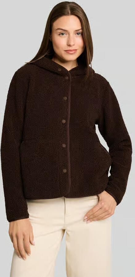 Tom Tailor relaxed fit teddy- webpelsjack met capuchonkraag - Foto 3