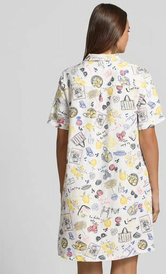 Tom Tailor relaxed fit vrijetijdsjurk van mix van linnen en viscose
