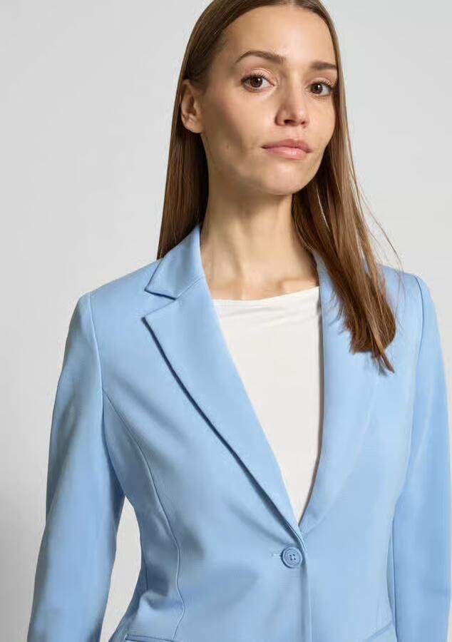 Tom Tailor Shaped fit blazer in een mix van jersey en viscose met gestileerde paspelzakken - Foto 2