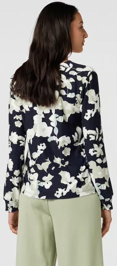 Tom Tailor Shirt met lange mouwen bloemenmotief en V-hals - Foto 1