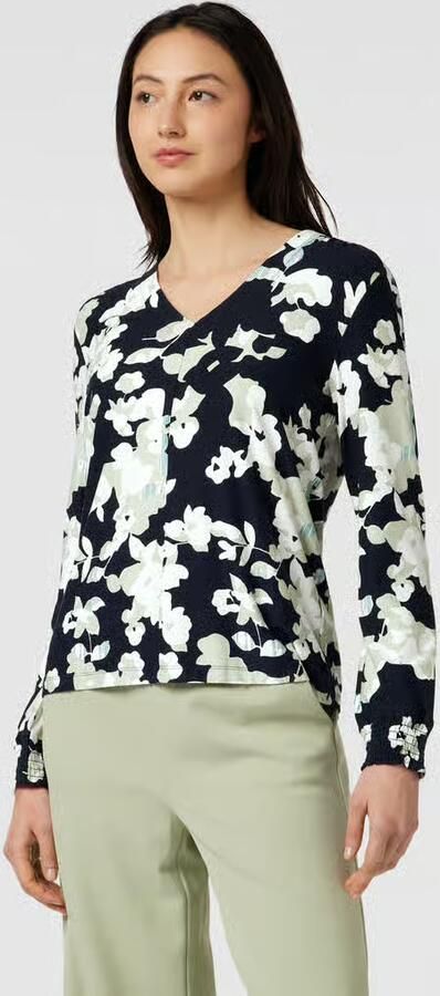 Tom Tailor Shirt met lange mouwen bloemenmotief en V-hals - Foto 2