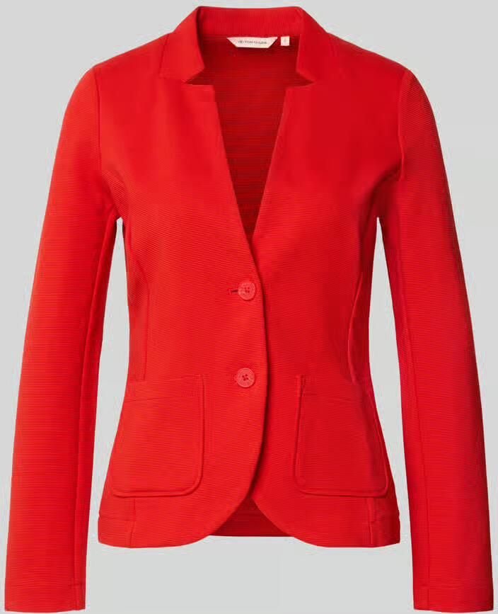 Tom Tailor Slim fit korte blazer van katoenmix