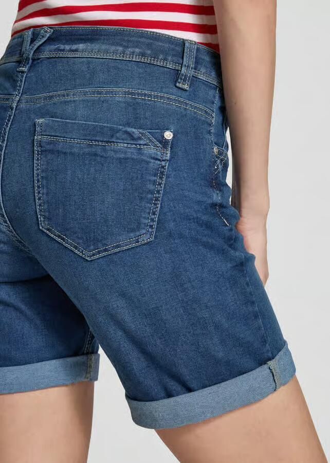Tom Tailor Slim fit korte jeans van katoenmix model 'ALEXA' - Foto 2