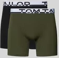 Tom Tailor slim fit trunks met labelopschrift op de band in een set van 2