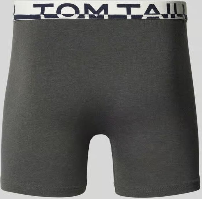Tom Tailor slim fit trunks met labelopschrift op de band in een set van 2