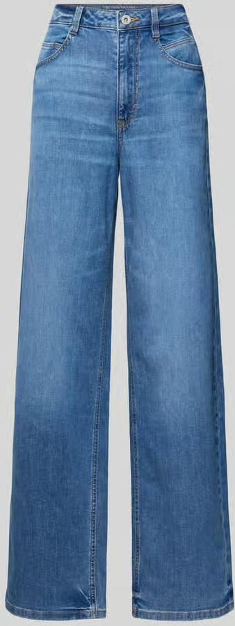 Tom Tailor Straight fit wide leg jeans van katoenmix