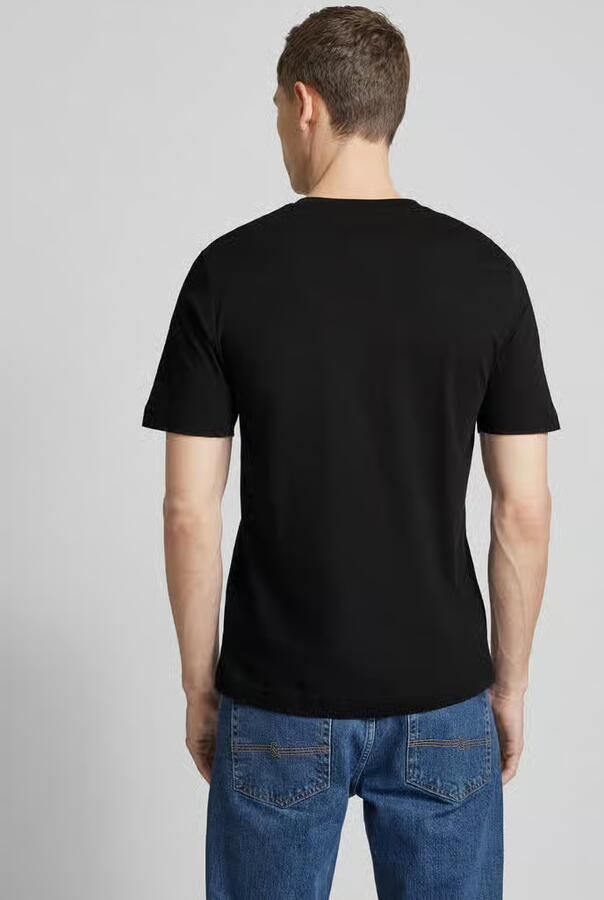Tom Tailor Effen katoenen T-shirt pakket met ronde hals Black Heren