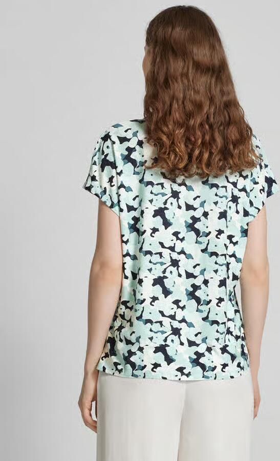 Tom Tailor T-shirt met all-over motief en V-hals