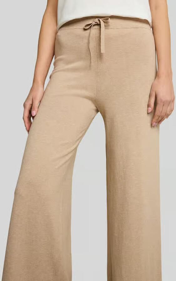 Tom Tailor Wide leg culotte van katoenmix met aandeel zijde