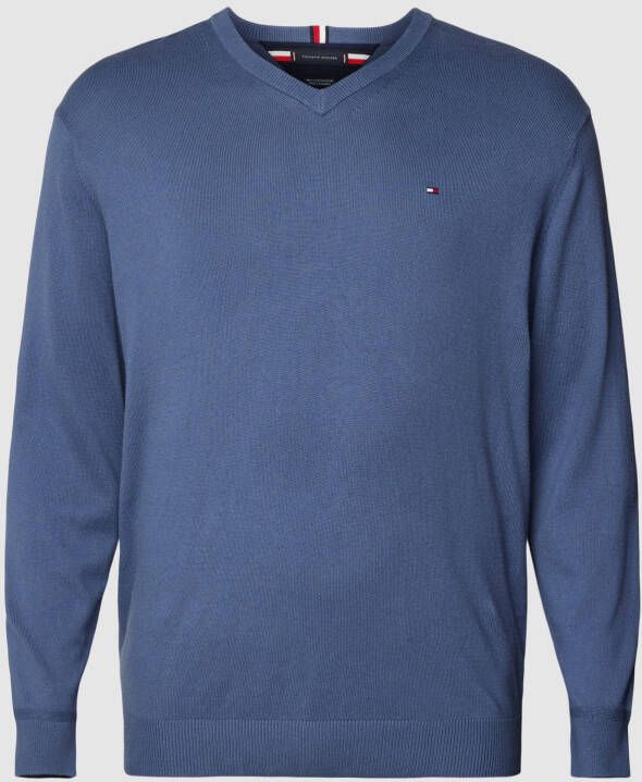 Tommy Hilfiger Big & Tall PLUS SIZE gebreide pullover met logostitching model 'PIMA'