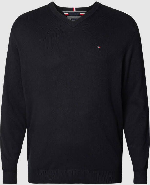 Tommy Hilfiger Big & Tall PLUS SIZE gebreide pullover met logostitching model 'PIMA'