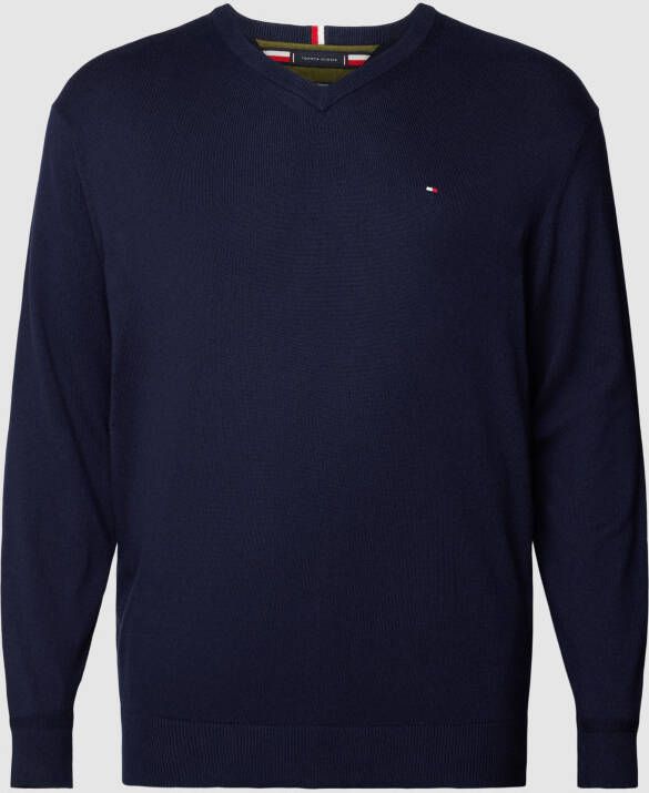 Tommy Hilfiger Big & Tall PLUS SIZE gebreide pullover met logostitching model 'PIMA'
