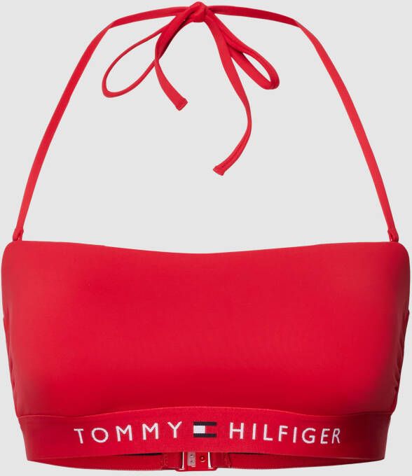 Tommy Hilfiger Swimwear Bandeau-bikinitop Bandeau met elastische band met tommy hilfiger-logo