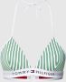 Tommy Hilfiger voorgevormde triangel bikinitop groen wit - Thumbnail 2