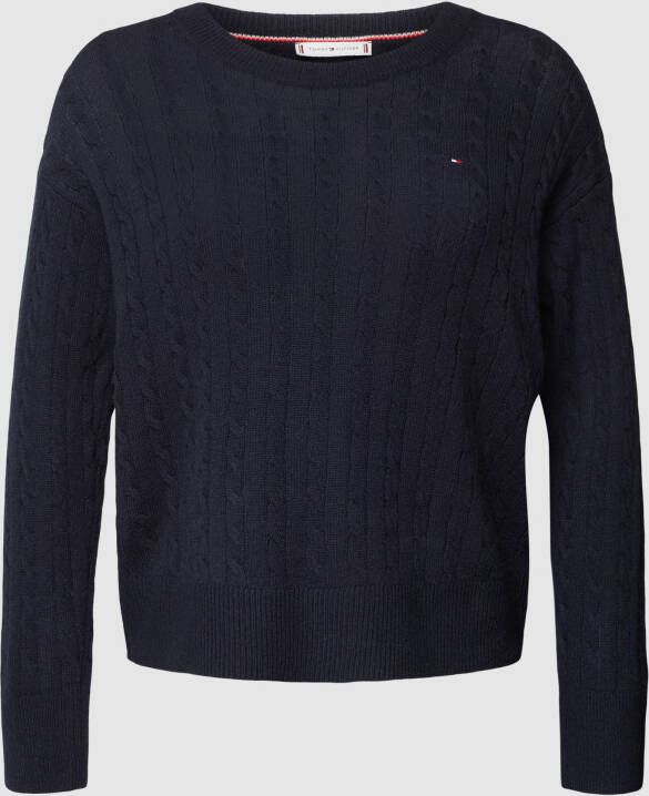 Tommy Hilfiger Curve Gebreide trui CRV SOFTWOOL CABLE C-NK SWEATER