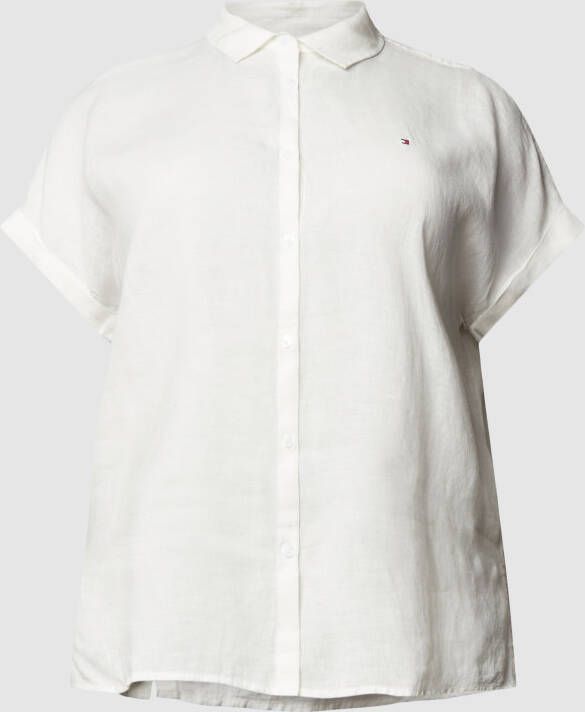 Tommy Hilfiger Curve PLUS SIZE linnen blouse met labelstitching