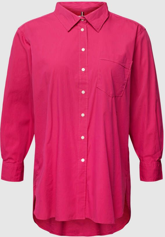 Tommy Hilfiger Curve PLUS SIZE oversized overhemdblouse in voor-kort-achter-lang-design