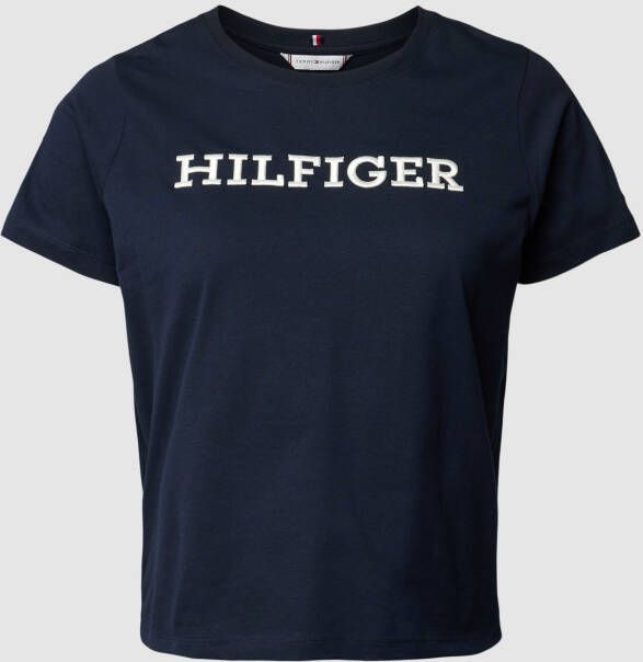 Tommy Hilfiger Curve Shirt met ronde hals Shirt CRV REG MONOTYPE