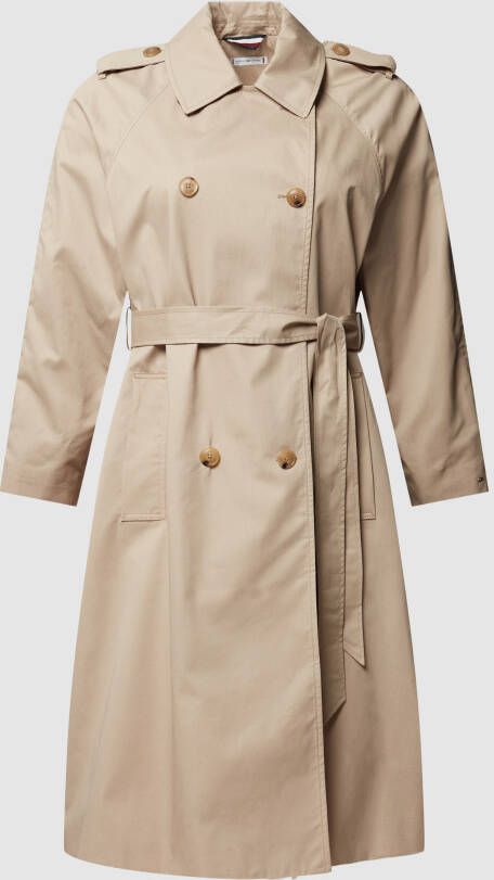 Tommy Hilfiger Curve PLUS SIZE trenchcoat met steekzakken opzij