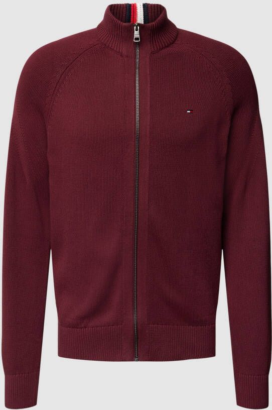 Tommy Hilfiger Gebreid jack met labelstitching model 'AMERICAN'