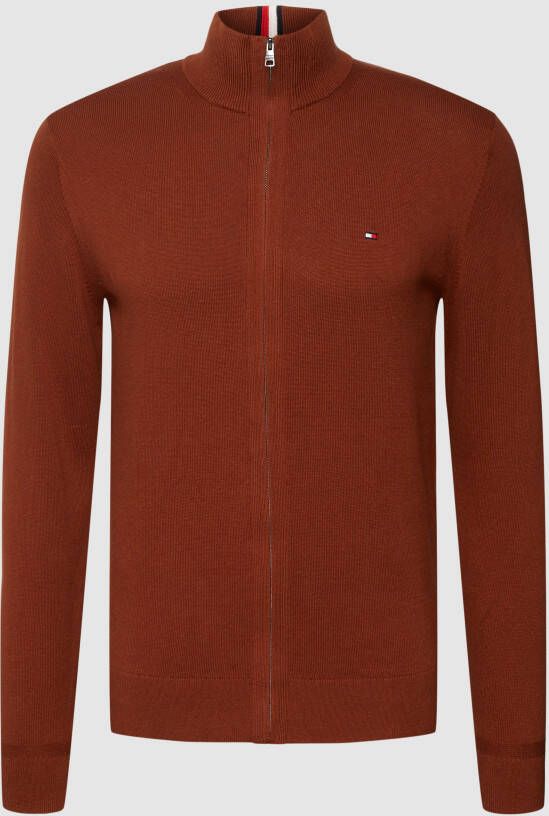 Tommy Hilfiger Gebreid jack met labelstitching model 'PIMA'