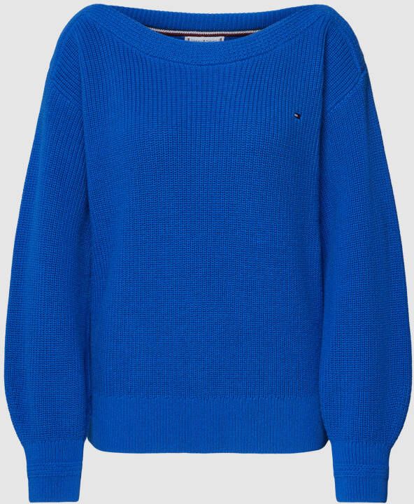 Tommy Hilfiger Kobalt Trui Boat Nk Sweater Cotton Rib Knit
