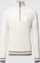 Tommy Hilfiger Shadow GS Rib Zip Mock Pullover White Heren - Thumbnail 1