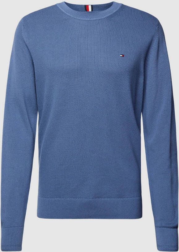 Tommy Hilfiger Gebreide pullover met labelstitching model 'CHAIN'