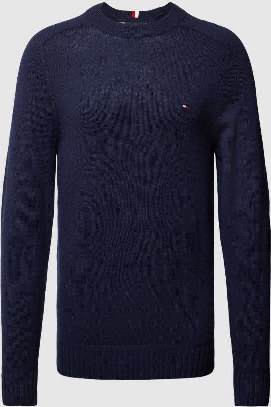 Tommy Hilfiger Gebreide pullover met labelstitching model 'MERINO'