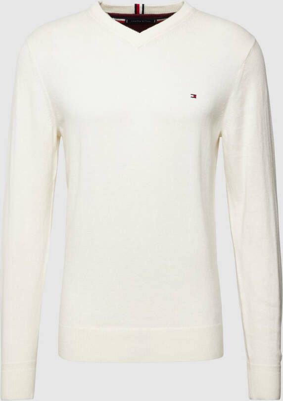 Tommy Hilfiger Gebreide pullover met logostitching model 'PIMA'